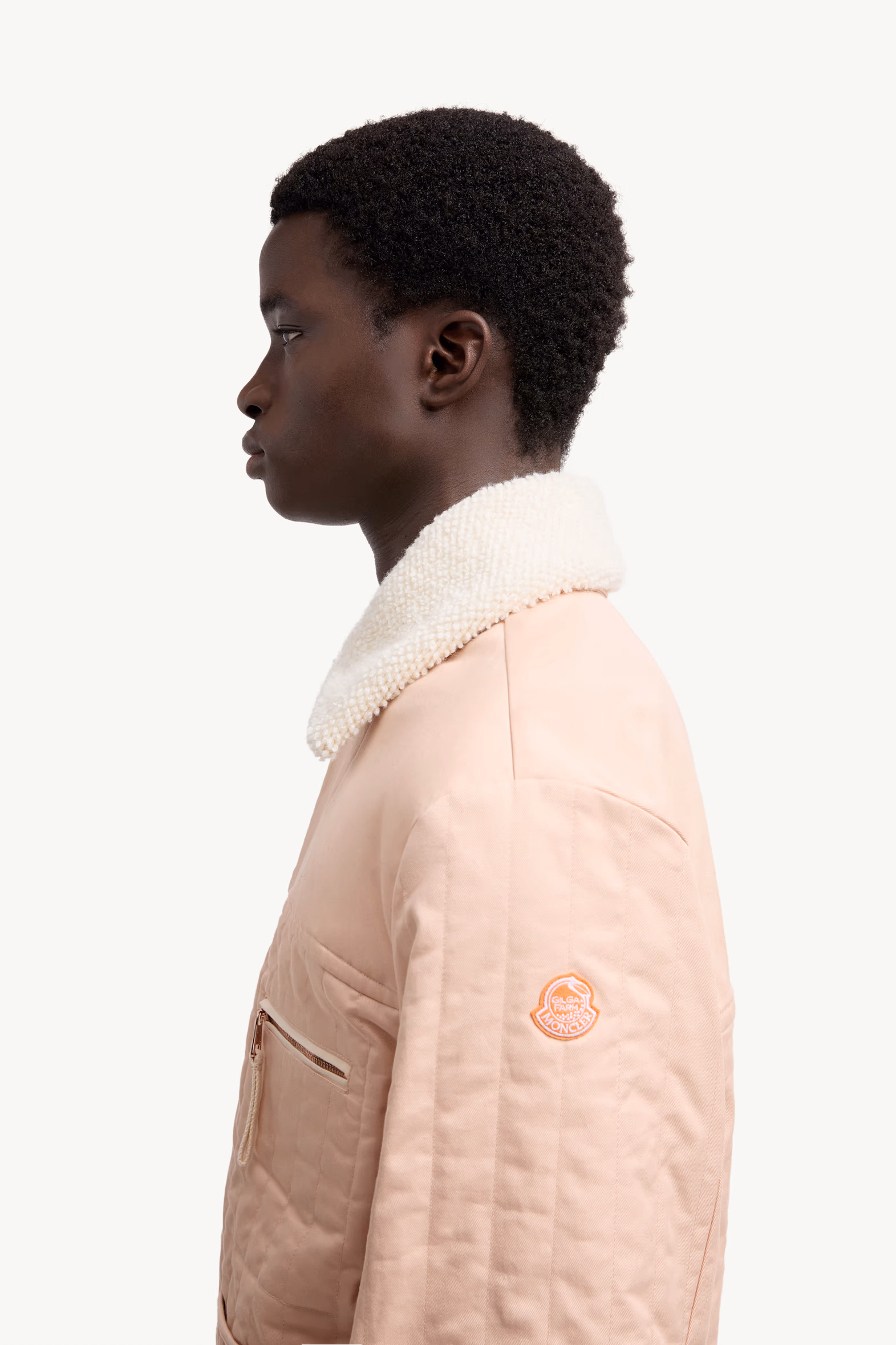 Veste-chemise matelassée Kishus Moncler x Gilga Farm Designed by Donald Glover Hommes Rose pêche Moncler 4